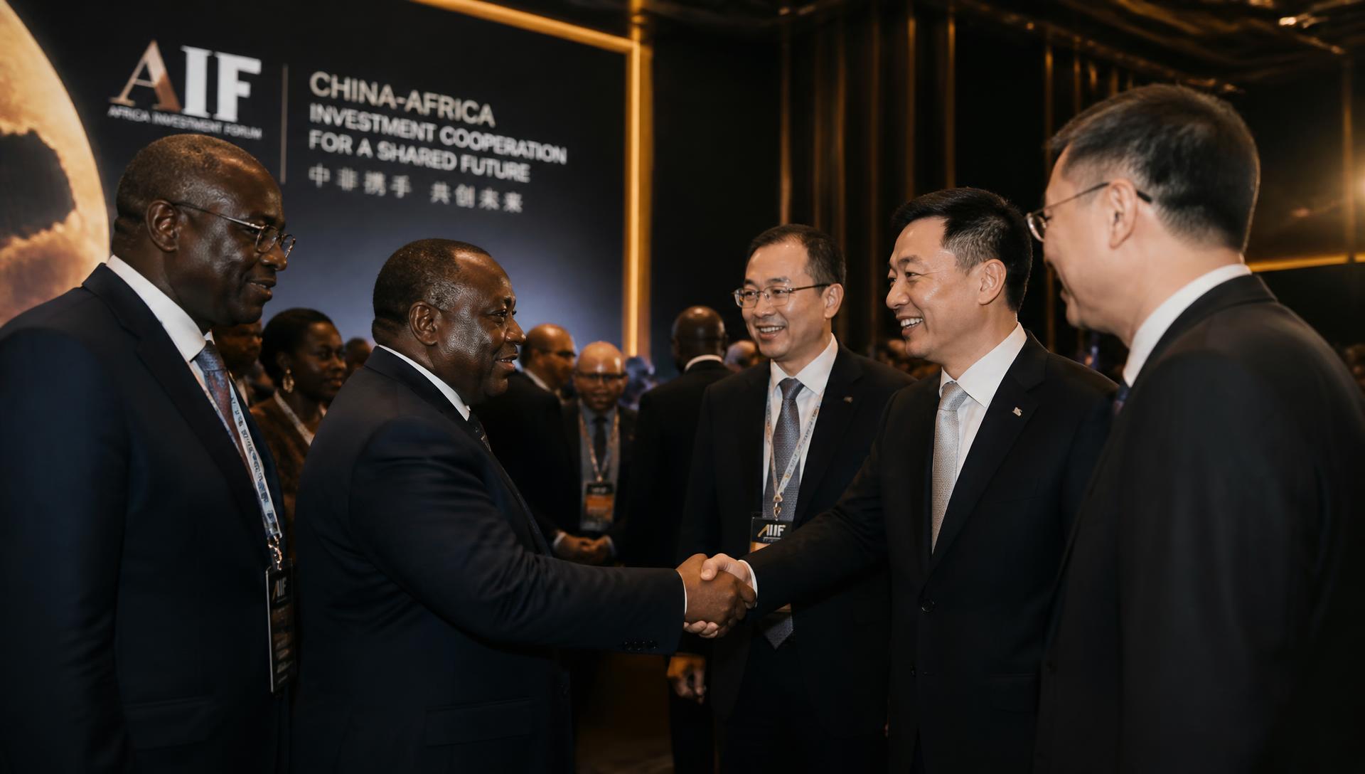 African and Chinese business leaders meeting at an international investment forum